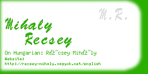 mihaly recsey business card